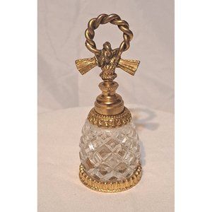 Vintage Perfume Bottle Stylebuilt Glass & Gold Tone Gilt Metal Rope